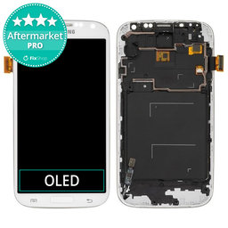 Samsung Galaxy S4 i9500 - LCD Kijelző + Érintőüveg + Keret (White Frost) OLED