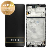 Samsung Galaxy M53 5G M536B - LCD Kijelző + Érintőüveg + Keret (Black) - GH82-28812A, GH82-28895A Genuine Service Pack