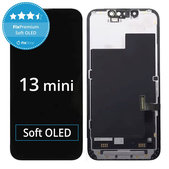 Kijelző Soft OLED iPhone 13 Mini, Érintőüveg kerettel, FixPremium
