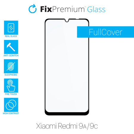 FixPremium FullCover Glass - Edzett üveg - Xiaomi Redmi 9A és 9C