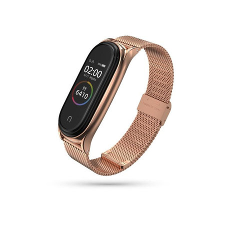 Tech-Protect - Szíjhurok Milaneseband Xiaomi Mi Band 5, 6, 6 NFC-hez, rose gold