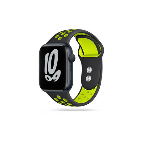 Tech-Protect - Szíj Softband - Apple Watch 4, 5, 6, 7, SE (42, 44, 45mm), black/lime
