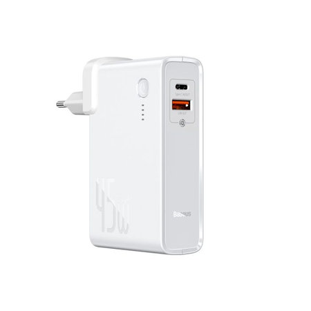Baseus - Töltőadapter, PowerBank, USB, USB-C, 45W, fehér