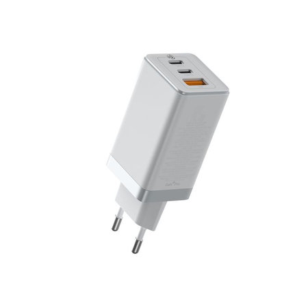 Baseus - Töltőadapter USB, 2x USB-C, 65W + Kábel USB-C / USB-C, fehér