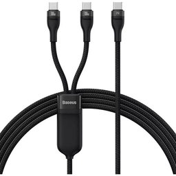Baseus - USB-C / 2x USB-C Kábel (1.5m), fekete