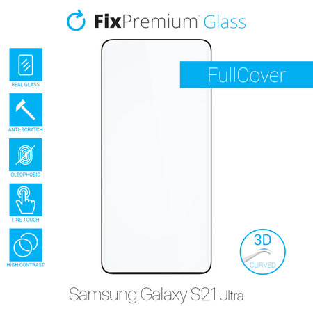 FixPremium FullCover Glass - 3D Edzett üveg - Samsung Galaxy S21 Ultra