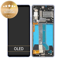 Sony Xperia 10 IV XQCC54 - LCD Kijelző + Érintőüveg + Keret (Lavender) - A5047176A Genuine Service Pack