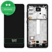 Samsung Galaxy A52 4G A525F - LCD Kijelző + Érintőüveg + Keret (Awesome Black) TFT