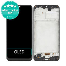 Samsung Galaxy M31 M315F - LCD Kijelző + Érintőüveg + Keret (Space Black) OLED