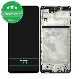 Samsung Galaxy M53 5G M536B - LCD Kijelző + Érintőüveg + Keret (Black) TFT