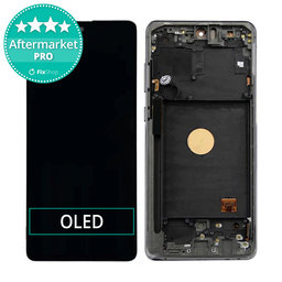 Samsung Galaxy Note 10 Lite N770F - LCD Kijelző + Érintőüveg + Keret (Aura Black) OLED