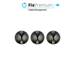FixPremium - Kábelrendező - Kábeltartó - 3 darabos készlet, fekete