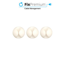 FixPremium - Kábelrendező - Kábeltartó - 3 darabos készlet, fehér