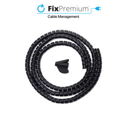 FixPremium - Kábelrendező - cső (10mm), 2M hosszú, fekete