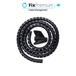 FixPremium - Kábelrendező - cső (16mm), 2M hosszú, fekete