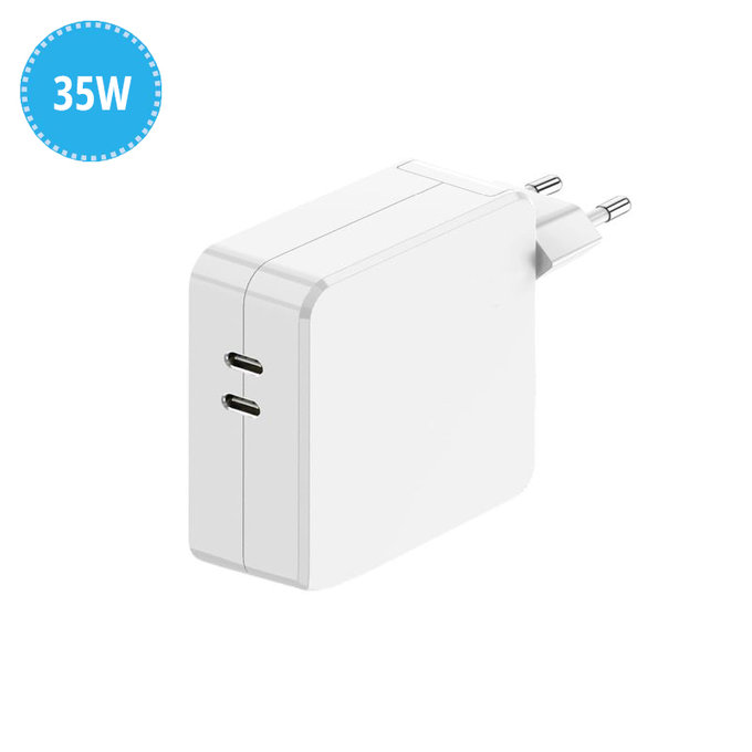 Dual USB-C töltőadapter, 35W, Apple-kompatibilis