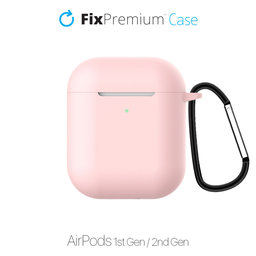 FixPremium - Szilikon Tok - AirPods 1 és 2, rózsaszín