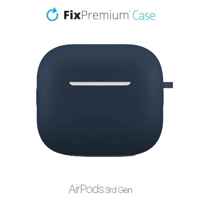 FixPremium - Szilikon Tok Karabinerrel - AirPods 3, kék