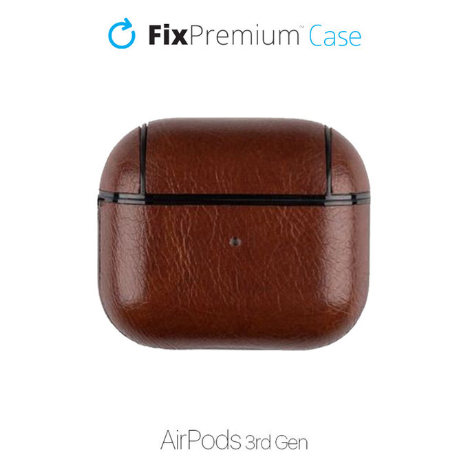 FixPremium - Műbőrből készült tok - AirPods 3, barna