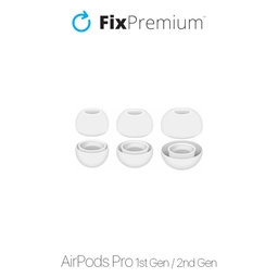 FixPremium - Cserélhető gumiszalagok - AirPods Pro - Készlet 3db (L, M, S), fehér