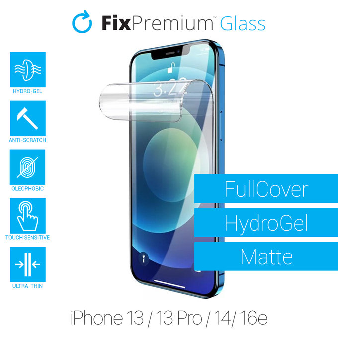 FixPremium HydroGel Matte - Védőfólia - iPhone 13, 13 Pro, 14 és 16e