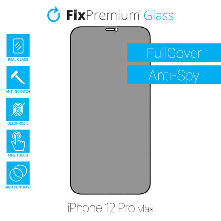 FixPremium Privacy Anti-Spy Glass - Edzett üveg - iPhone 12 Pro Max