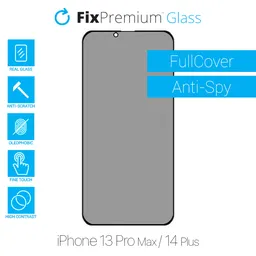 FixPremium Privacy Anti-Spy Glass - Edzett üveg - iPhone 13 Pro Max és 14 Plus