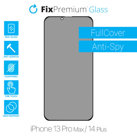 FixPremium Privacy Anti-Spy Glass - Edzett üveg - iPhone 13 Pro Max és 14 Plus