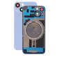 Apple iPhone 14 - Hátsó üveg + Kamera lencse + Fémlemez + Magsafe mágnes (Blue)