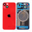 Apple iPhone 14 - Hátsó üveg + Kamera lencse + Fémlemez + Magsafe mágnes (Red)