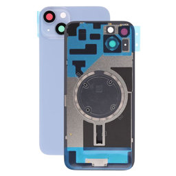 Apple iPhone 14 Plus - Hátsó üveg + Kamera lencse + Fémlemez + Magsafe mágnes (Blue)