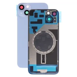 Apple iPhone 14 Plus - Hátsó üveg + Kamera lencse + Fémlemez + Magsafe mágnes (Blue)