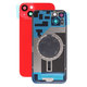Apple iPhone 14 Plus - Hátsó üveg + Kamera lencse + Fémlemez + Magsafe mágnes (Red)