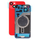 Apple iPhone 14 Plus - Hátsó üveg + Kamera lencse + Fémlemez + Magsafe mágnes (Red)