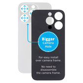 Apple iPhone 14 Pro - Hátsó Ház Üveg Nagyobb Kamera Nyílással (Silver)