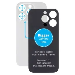 Apple iPhone 14 Pro - Hátsó Ház Üveg Nagyobb Kamera Nyílással (Silver)