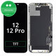 Kijelző In-Cell HD+ iPhone 12, 12 Pro, Érintőüveg kerettel