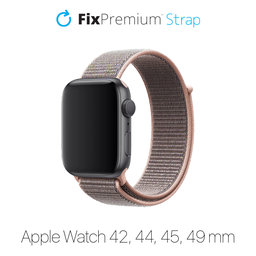 FixPremium - Nylon Szíj - Apple Watch (42, 44, 45 és 49mm), rózsaszín
