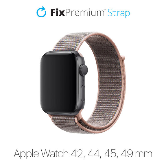FixPremium - Nylon Szíj - Apple Watch (42, 44, 45 és 49mm), rózsaszín