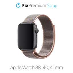 FixPremium - Nylon Szíj - Apple Watch (38, 40 és 41mm), rózsaszín