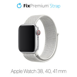 FixPremium - Nylon Szíj - Apple Watch (38, 40 és 41mm), fehér
