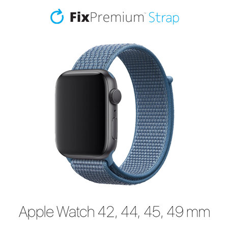 FixPremium - Nylon Szíj - Apple Watch (42, 44, 45 és 49mm), kék