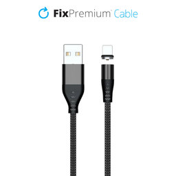 FixPremium - Lightning / USB Mágneses Kábel (2m), fekete