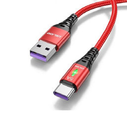 FixPremium - USB-C / USB Kábel LED-es visszajelzővel (1m), piros