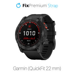 FixPremium - Szilikon szíj Garminhoz (QuickFit 22mm), fekete