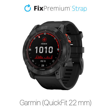 FixPremium - Szilikon szíj Garminhoz (QuickFit 22mm), fekete