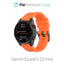 FixPremium - Szilikon szíj Garminhoz (QuickFit 22mm), narancssárga