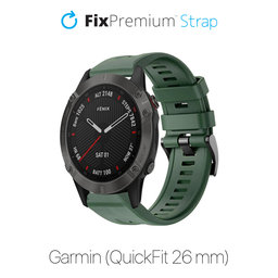 FixPremium - Szilikon szíj Garminhoz (QuickFit 26mm), sötétzöld