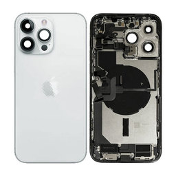 Apple iPhone 14 Pro Max - Hátsó Ház Apró Alkatrészekkel (Silver)