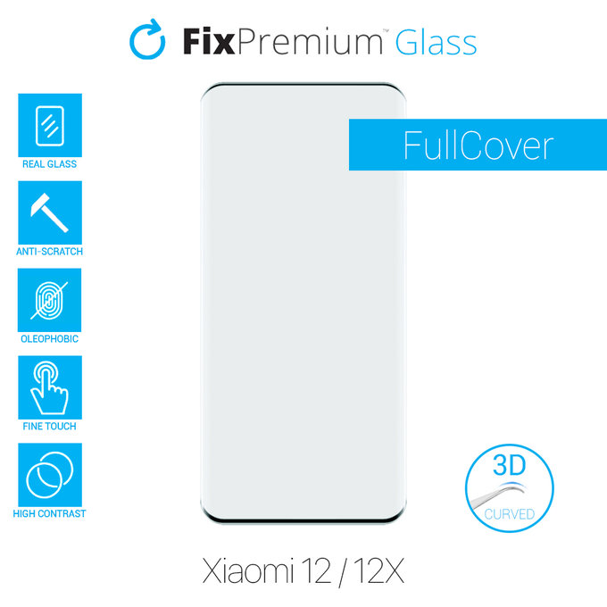 FixPremium FullCover Glass - 3D Edzett üveg - Xiaomi 12 és 12X
